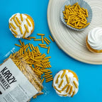 Krazy Sprinkles Metallic Gold Sugar Rods - (1/2 cup 1x Jar) | Sprinkles for Baking, Ice Cream & Decorating by Bakell