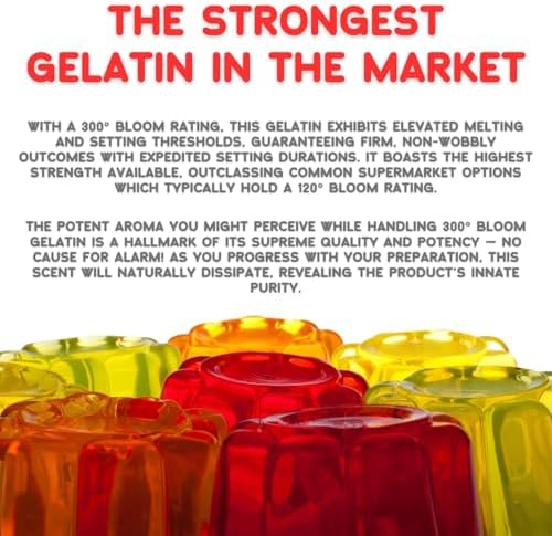 Premium Unflavored 300° Bloom Beef Gelatin Powder 8oz (226g) | Thickening Agent | Grenetina en Polvo Sin Sabor | Swiftly Solidifies, Stabilizes, and Enhances for Culinary & Baking Endeavors. IMPORTED FROM MEXICO (4oz)