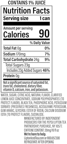 Lipton Fusions, Strawberry Lemonade & Iced Tea, 16 Fl Oz Cans (Pack of 12)