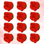 Confect Edible Red Flower | Edible Flower for cake decorations | Edible Flower Cupcake Toppers | | Cupcakes & Doughnut Edible Toppers | Red Sugar Flower- Vegan, Gluten-Free, Nut-Free, Dairy-Free, Palm Oil-Free -Pack of 12