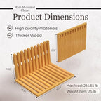 Wall-Mounted Foldable Chair – Bamboo Wood Folding Bench Seat for Bathroom, Shower, Entryway, and Poolside – Space-Saving, Compact Folding Bench, Perfect for Elderly and Mobility Assistance