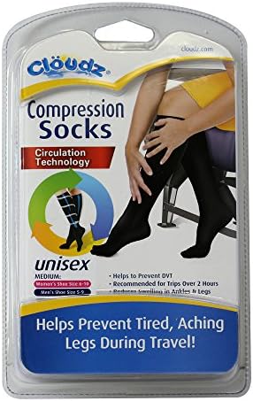 Cloudz - Compression Flight Socks - Medium (Unisex) - (Men's Shoe Size 5-9, Women's Shoe Size 6-10)