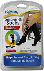 Cloudz - Compression Flight Socks - Medium (Unisex) - (Men's Shoe Size 5-9, Women's Shoe Size 6-10)