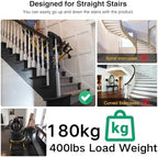 Electric Stair Climbing Wheelchair Foldable Stair Lifts for Seniors 400lbs Load Capacity Motorized Stair Chair Stairlift with Seat Belts Power Wheelchair (Model:BC-EA8000)