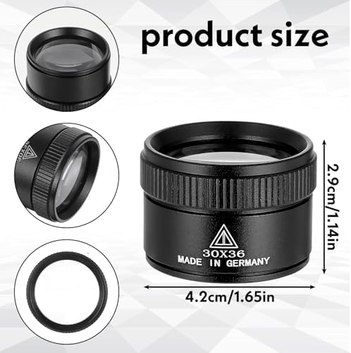 30X Coin Magnifying Glass, Portable Jewelers Loupe Magnifier - Coin Magnifier for Crafts Reading Stamps Antiques Repair (30X 36MM)