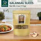Soeos Galangal Slices 4 oz (113g),Galanga,Fresh Galangal,Sliced Galangal Root,Dried Galangal Root,Dried Galanga Bulk,Alpinia Galanga,Pure and Natural Chinese Spice for Tom Yum and Tom Kha Soups