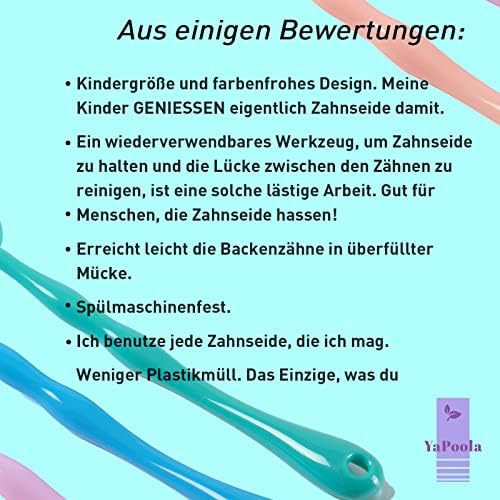 Design Reusable NO-Waste Dental Floss Handle 2 Counts for Adults and Kids Teeth Cleaning Unflavored Floss Picks Colorful Flosser