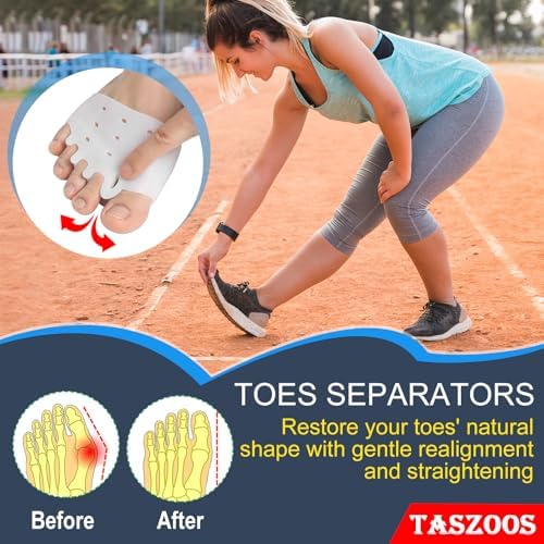 Toe Separators & Metatarsal Pads for Women & Men - 4 PCS Gel Toe Spacers for Pain Relief, Metatarsalgia, Morton's Neuroma, Comfort for Walking, Running, Standing