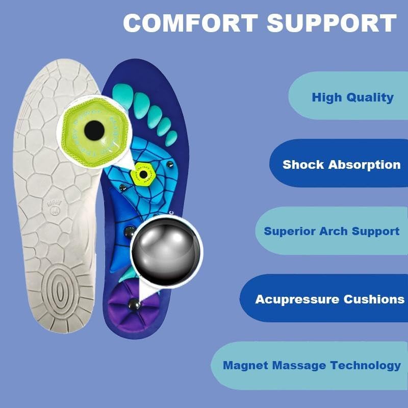 Shock Absorbing Insoles for All Day, Pain Relief Plantar Fasciitis, High Arch Supportinsoles for Men Women, Absorb Soles Shock, Insoles for Running Shoes, Help Reduce Fatigue (Women's 8.5-11)