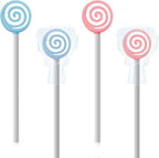 Y-Kelin Kids Tongue Scraper or Cleaner Set-Tongue Cleaner Tongue Brush with Smiley Cover, Multi-color Lollipop Shape Soft Silicone Tongue Brush for Kids, Reduce Bad Breath (4 PACK)