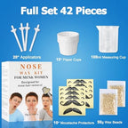 Nose Wax Kit from CoFashion - 50g Wax for Hair Removal, 20 Applicators (Up to 20 Uses), 10 Paper Cups for Nose and Ear Waxing