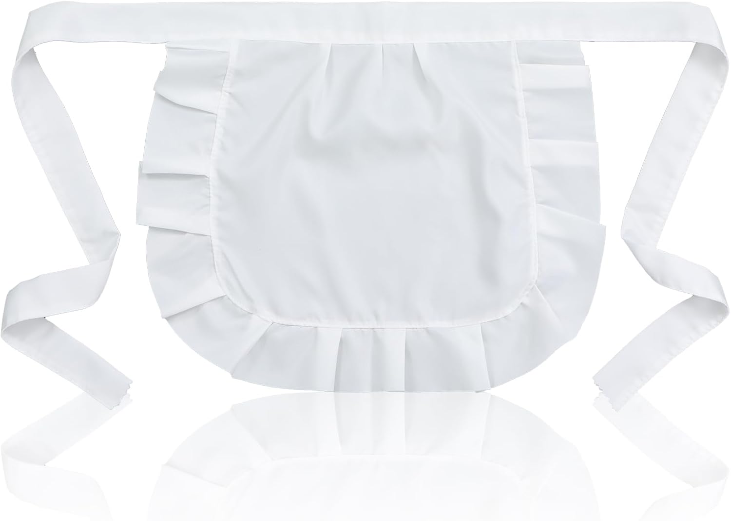 Maid Apron White Waist Apron with Ruffle for Kitchen Cleaning Ruffles Half Aprons for Party Cosplay Costumes