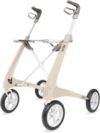 byACRE Carbon Ultralight Rollator Walker with Organizer Bag, Regular Track, 16.5" x 24" Seat (W x H), Oyster White