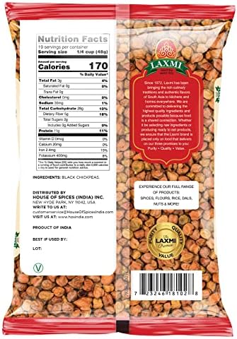 Laxmi Kala Chana Black Chickpeas - Whole Chana, 2 Pound Bag