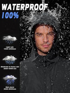 UIQUR Men's Cycling Jacket Rain Jacket Waterproof Windbreaker Raincoat Running Hiking Gear Hood Lightweight Packable