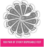 100 Pair Grey Disposable Adhesive Spray Tan Feet Protector Pads for Sunless Airbrush Tanning