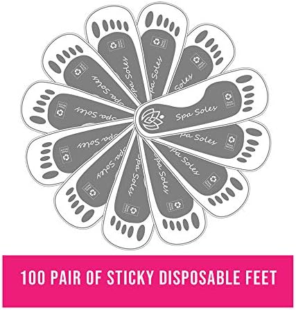 100 Pair Grey Disposable Adhesive Spray Tan Feet Protector Pads for Sunless Airbrush Tanning