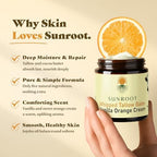 Whipped Tallow Balm, Vanilla Orange Cream Moisturizer, Natural Ingredients, Glass Jar, 2.85 oz, Face and Body Care