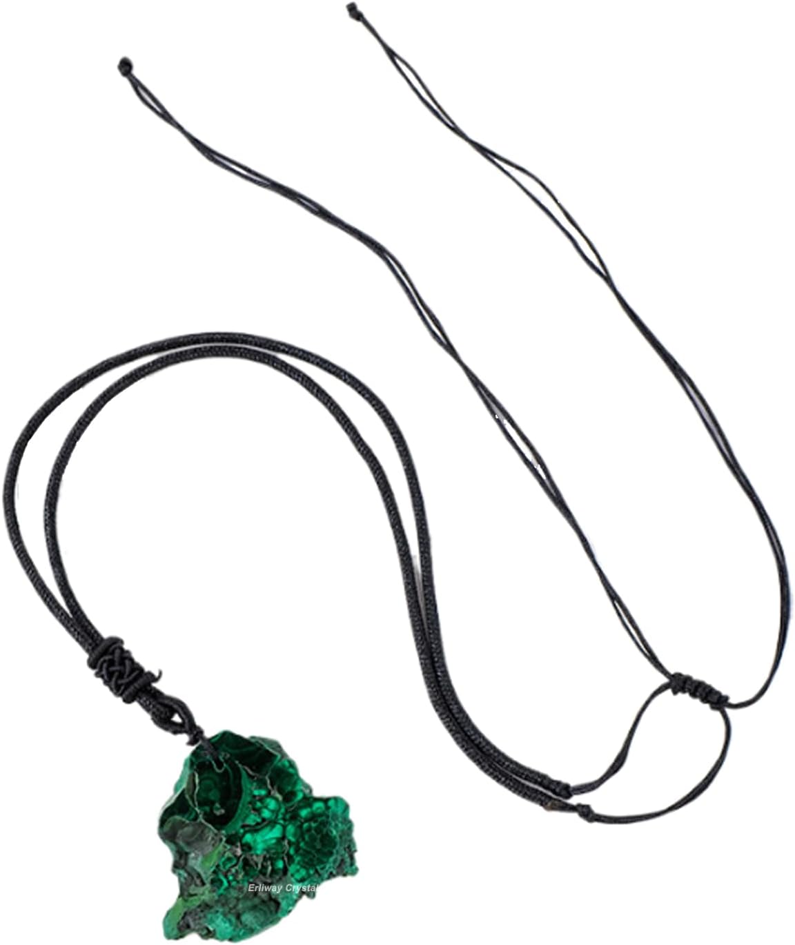 Erliway 1.2" Raw Stone Necklace for Women Men, Natural Rough Gemstone Crystal Pendant Necklace, Adjustable Healing Crystal Necklace Pendant with Hand-Woven Rope