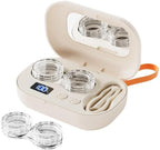 Ultrasonic Contact Lens Cleaner Rechargeable Eye Contact Cleaner with Vanity Mirror Compact Contact Lens Cleaner with Two Cleaning Modes Fits Hard, Soft, Multicolor Contact Lens