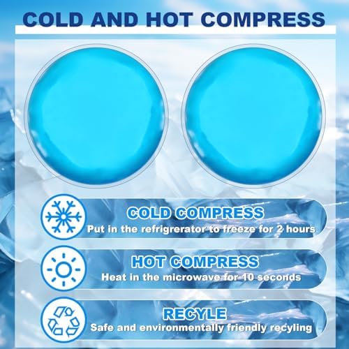 Reusable Ice Packs for Injuries, 20 Pack Round Ice Packs for Face, Gel Ice Pads Small Hot Cold Compress Ice Bag for Eyes After Surgery, Face, Wisdom Teeth, Breast Surgery
