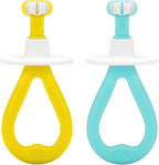Baby Toothbrush 12 Months and Up,Toddler Training Toothbrush with Soft Silicone Bristles,Great Gifts for Kids for Various Day (Yellow+Green)