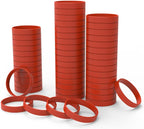 YalsFTY Silicone Rubber Wristbands for Events – 50 Count – Waterproof ID Rubber Bracelets (Red)
