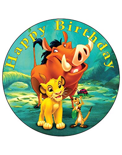 7.5 Inch Edible Cake Toppers – Jungle Lion Friends Themed Birthday Party Collection of Edible Cake Decorations