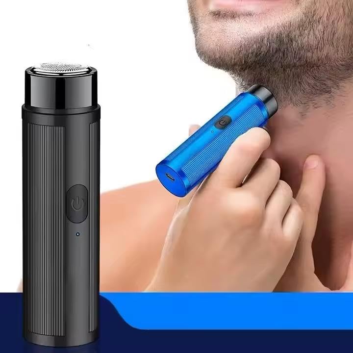 Mini Portable USB Rechargeable Electric Shaver – Compact & Waterproof Razor for Men & Women | Travel-Friendly, Precision Grooming for Face & Body | Ultra-Smooth Dry Shave | USB Charging - Blue