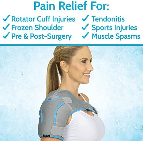 Arctic Flex Shoulder Ice Pack Brace - Cold Reusable Cool Gel Wrap, Hot Therapy - Immobilizer Compression Stability Support for Tendonitis, Dislocated Joint, Left and Right Rotator Cuff Arm Pain Relief