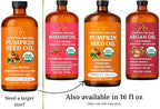 Pumpkin Seed Oil – USDA Organic, Cold-Pressed & 100% Pure, Unrefined, Pumpkin Oil for Hair Growth, Dry Skin & Face – Natural Anti-Aging Moisturizer & Hair Oil for Dry, Damaged Hair – Glass Bottle