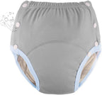 WEEOATAR Unisex Reusable Adult Cloth Diaper,Washable Swim Nappies,Adjustable Incontinence Cloth Diaper with Snaps,Underwear for Seniors,Disability,Postpartum Waist:26.0-39.4in(Grey,L)