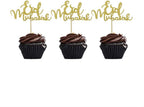 Confetti Eid Mubarak Cup Cake Topper Ramadan Kareem Party Decorations Islamic Muslim Party Decors Supplies Gold Glitter 20Pcs