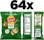 Lay's Potato Chips, Sour Cream & Onion, 1.5 Ounce (Pack of 64)