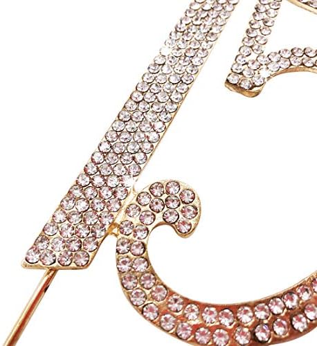 15 Gold Cake Topper | Premium Sparkly Crystal Rhinestones | 15th Birthday or Anniversary Party Decoration Ideas | Quality Metal Alloy | Perfect Keepsake Fifteen