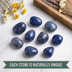 Super Large Polished Blue Aventurine Healing Crystal Stones - 2 Pcs of 1.2" Worry Stone for Anxiety, Pocket Palm Gemstones Handpicked Natural Tumbled Rocks for Meditation, Reiki, Chakra, Home Decor