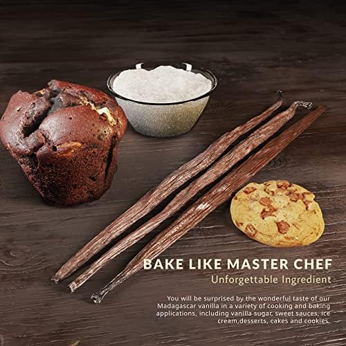 Strongus Madagascar Vanilla Beans - Vacuum Sealed Grade A Vanilla Pods - Rich, Creamy Flavor & Aroma -Great for for Baking, Homemade Extract, Paste, Brewing, Coffee, Cooking - 5-6", 12-Pack