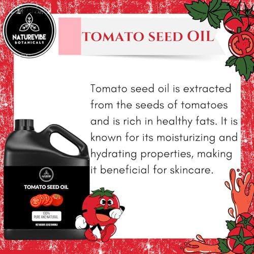 Naturevibe Botanicals Tomato Oil 32 Ounces | 100% Pure and Natural | Great for Skin Care and Hair Care
