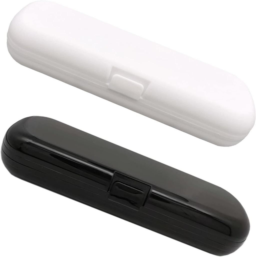 2 Pcs Electric Toothbrush Travel Case, Portable Travel Toothbrush Holder for Electric Toothbrush Set (White and Black)