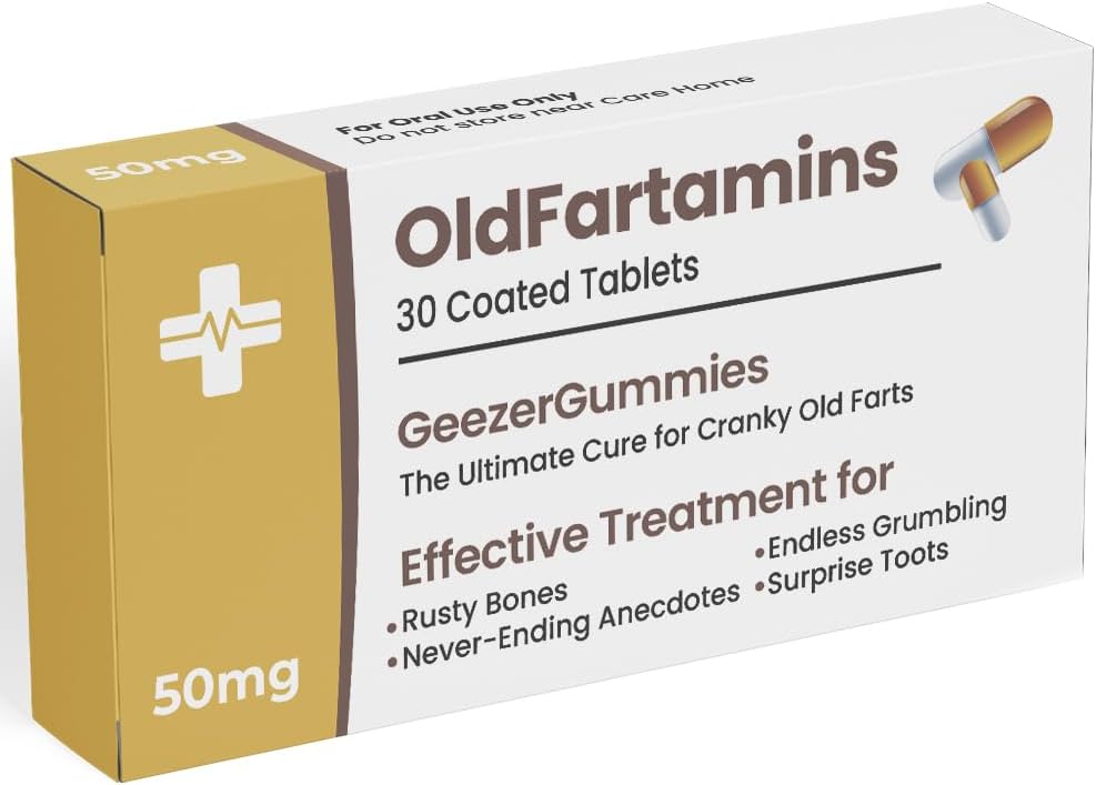 Funny Prank Pill Box, 30th 40th 50th 60th 70th Birthday Gifts for Him, Funny Birthday Gifts for Men, Women Novelty Joke Gifts for Father, Gag Pill Gifts for Men, Women Gag Gifts (OldFartamins)