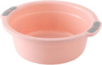 Zerodis Large Capacity Plastic Washing Basin with Double Handles for Face, Baby, Adult, Foot Multipurpose Tub for Home Bathroom (Small‑Peach)