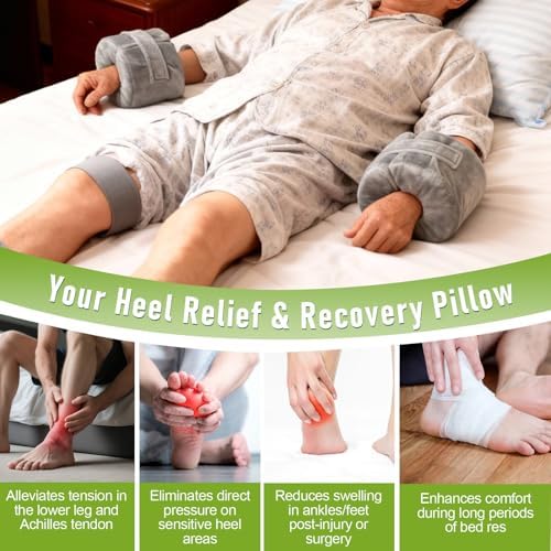 Foot & Ankle Elevation Pillow for Bed Sores & Surgery Recovery - High-Density Foam Heel Protectors with Washable Cover - Support Cushion for Elderly Care, Bedridden Patients & Post-Op Use (Small, 1PC)