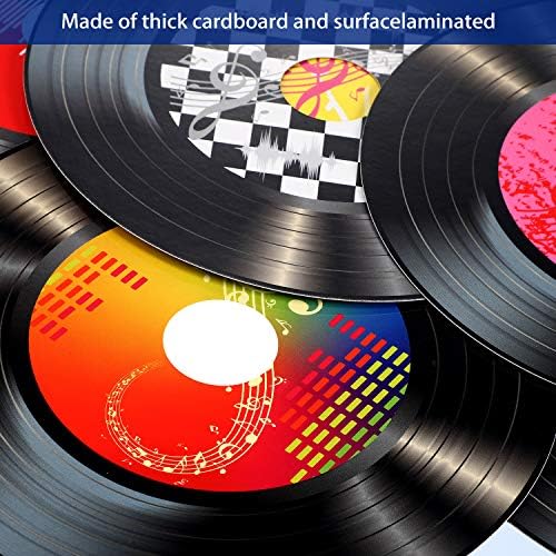 Boao 35 Pieces 7 Inch 1950's Records Decorations Rock and Roll Music Party Decorations 70's Wall Vinyl Records for Disco Birthday Music Theme Party