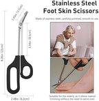 8.3 Inch Long Handle Toenail Scissors for Thick Nails & Easy Reach Long Handled Toe Nail Clippers for Seniors Women Men (Black)
