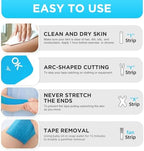 OK TAPE Kinesiology Tape 10 inches Precut, 20 Strips, Cotton Elastic Athletic Tape Latex Free, 2inch x 16ft, 2 Rolls Black