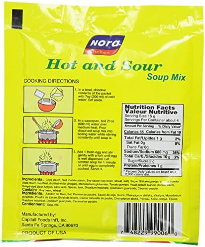 Nora Chinese Style Hot and Sour Soup Mix, 2.12-Ounce (Pack of 6)