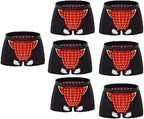 POCHY 7 Pcs Men's Physiological Enlargement Underwear Magnetic Therapy Prostate Panties Tourmaline Health Care Boxer (Color : Black, Size : XX-Large)