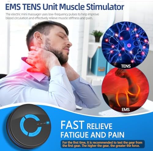 Mini Massager,Rechargeable Intelligent TENS Unit Muscle Stimulator for Pain Relief - FSA or HSA Eligible Deep Tissue EMS Massager Management for Back, Neck, Arm Electronic Pulse Machine