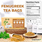 LeafLea 40 Natural Fenugreek Seed Tea Bags, 100% Pure from Fenugreek Seeds, Herbal Tea Infusion, Fenogreco Tea with Distinct Aroma and Smooth Flavor, Caffeine-Free, Individually Wrapped for Freshness