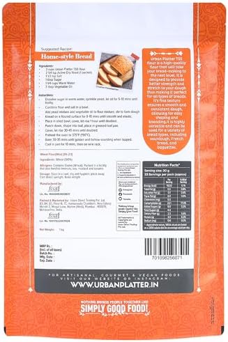 French T55 Fine Wheat Bread Flour , 1 KG (35.27 OZ) [Farine Francaise De Ble Premium Quality Choice of Artisan Bread Baker]